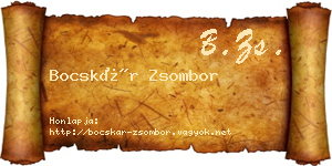 Bocskár Zsombor névjegykártya